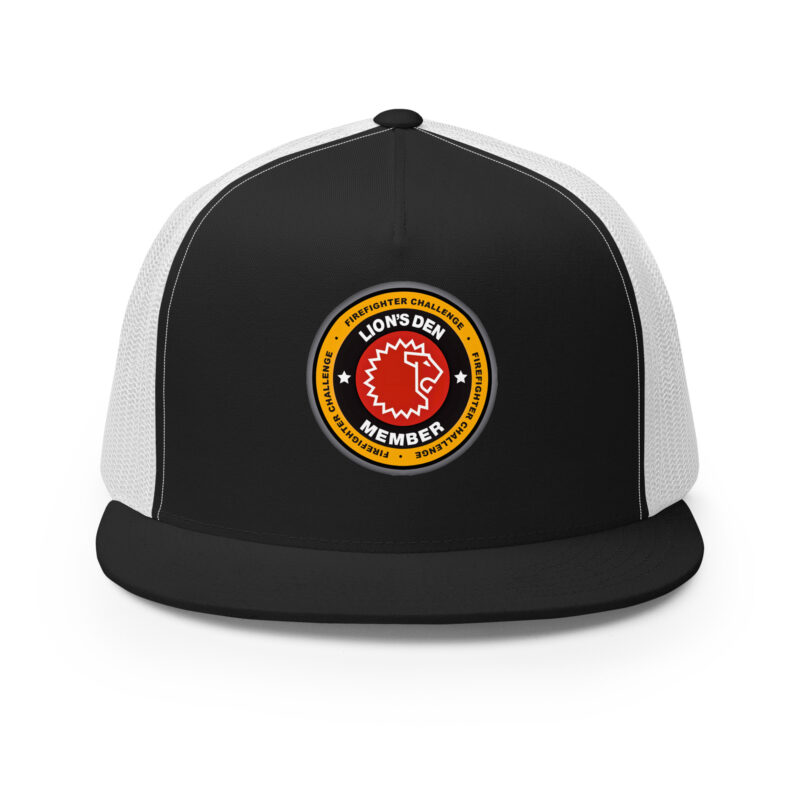 A regional Firefighter Challenge League trucker hat in a variety of colors with regional logos and a snapback closure.