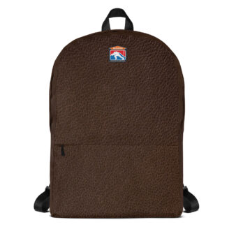 Brown rugged backpack featuring the SERVPRO® Firefighter Challenge logo on the front.