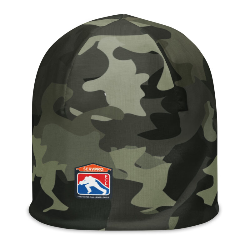 SERVPRO® Firefighter Challenge Camo Beanie with FCL logo on the front.