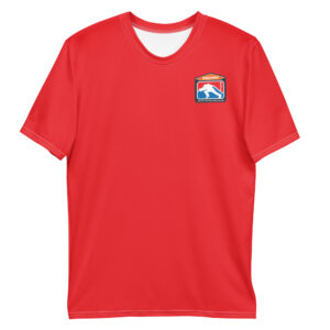 Red crew neck tee with SERVPRO® Firefighter Challenge logo on the chest.