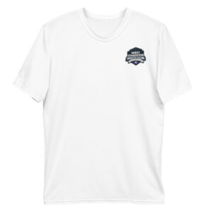 White crew neck tee with the West Regional Firefighter Challenge logo on the chest.