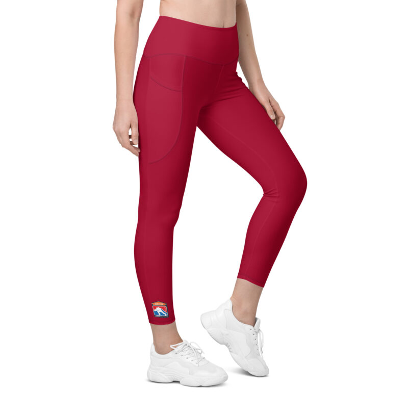 red SERVPRO® Firefighter Challenge League leggings with the FCL logo on the ankle.