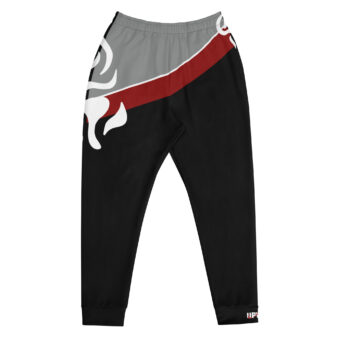 Upwear Blaze Elite Joggers in red, black, and grey with flame design for active performance.