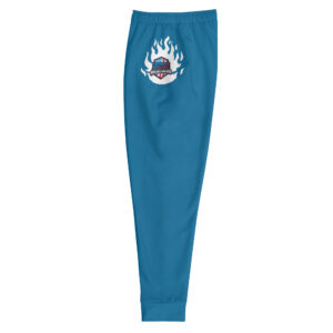 Blue joggers featuring the United States Record Holders logo with a flame design on the leg