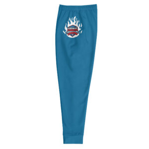 Joggers in red, blue, and black with a flame design and the Northeast Regional Firefighter Challenge logo on the thigh.