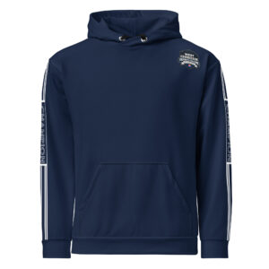 Navy blue hoodie with "CHAMPION" text on the sleeves and the West Regional Firefighter Challenge emblem on the chest.