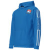 Blue FCL SERVPRO® Champion Hoodie with official Firefighter Challenge League emblem, logo accents on sleeves, kangaroo pocket, and adjustable hood.