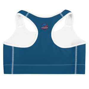 Navy blue sports bra with SERVPRO® Firefighter Challenge League logo on the chest.