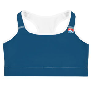 Navy blue sports bra with SERVPRO® Firefighter Challenge League logo on the chest.