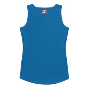 Blue women's tank top with Firefighter Challenge Championship logo.