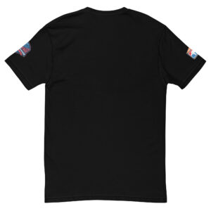 Black t-shirt featuring the Firefighter Championship League Record Holder badge on the back. This tee celebrates record holders within the firefighter community.