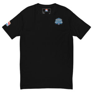 A white t-shirt with the Southeast Regional Firefighter Challenge badge on the left chest and a firefighter league patch on the sleeve. Available in various colors including black, white, blue, red, and grey.