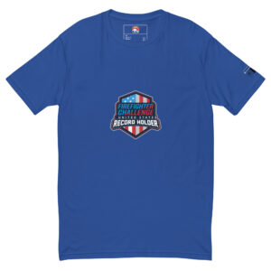 T-shirt with a small US Record Holder Firefighter Challenge logo on the chest, available in various colors.