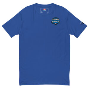 Royal blue T-shirt with a small Southeast Regional Firefighter Challenge logo on the left chest, available in royal blue, black, and navy.