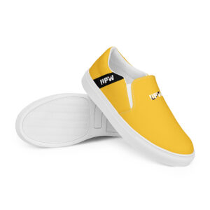 UPWEAR Men's yellow slip-on sneakers with white sole, designed for comfort, durability, and bold casual style.