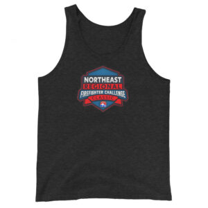 A black tank top with a large Northeast Regional Firefighter Challenge Classic logo on the chest. Available in black, red, royal blue, grey, and white