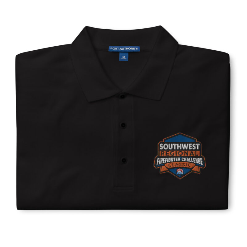 A premium polo featuring the embroidered Southwest Regional Firefighter Challenge logo on the chest. Made from a comfortable cotton-poly blend, available in black, red, steel grey, cool grey, stone, and white.