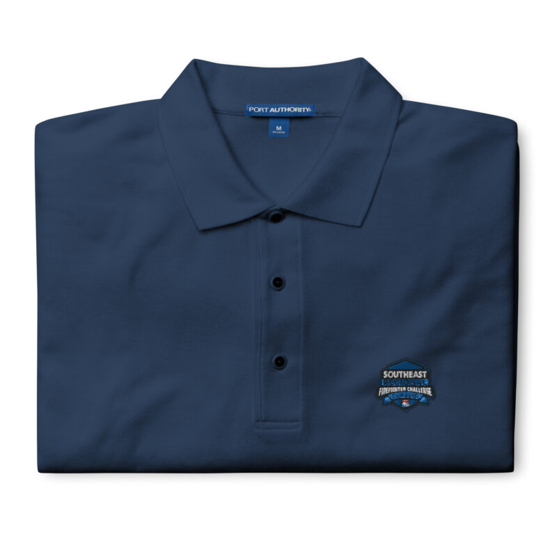 Southeast Regional low-profile polo with embroidered logo, navy blue polo for Firefighter Challenge fans and supporters.