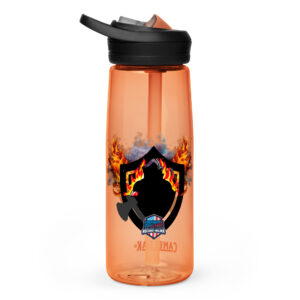 United States Record Holder Firefighter Challenge Hydration Bottle with flame and shield design.