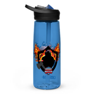 Northeast Regional Firefighter Challenge Hydration Bottle with flame and shield design, and regional logo.