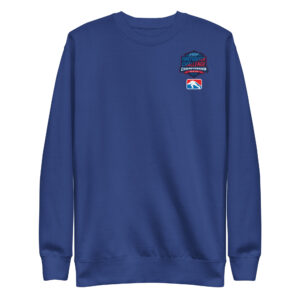 Firefighter Challenge Championship Series event sweatshirt with front and back logos. Front features official Championship logo and emblem, back displays regional logos