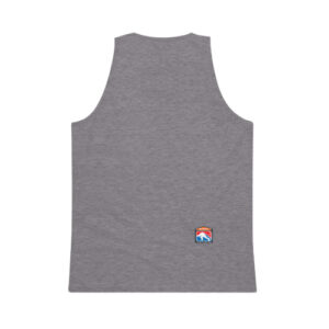 FCCS Premium Tank with the FCL small logo on the back of a grey tank top