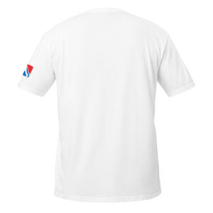 White T-shirt with a graphic design featuring a trendy topknot hairstyle, American flag sunglasses, and the text '#ProudFCLMom' in bold lettering